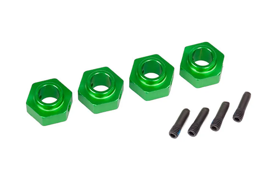 Traxxas TRX-4 Green Aluminium 12mm Wheel Hexes w/Screw Axle Pins 2Pcs image 36367