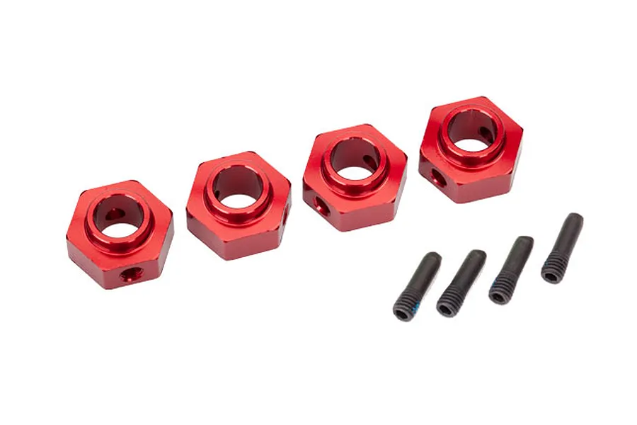 Traxxas TRX-4 Red Aluminium 12mm Wheel Hexes w/Screw Axle Pins 2Pcs image 36368