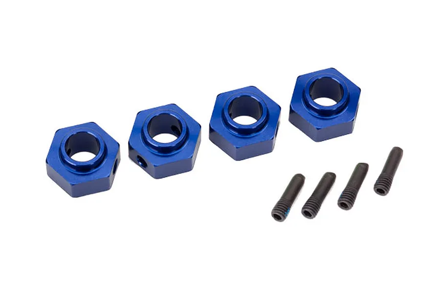 Traxxas TRX-4 Blue Aluminium 12mm Wheel Hexes w/Screw Axle Pins 2Pcs image 36369
