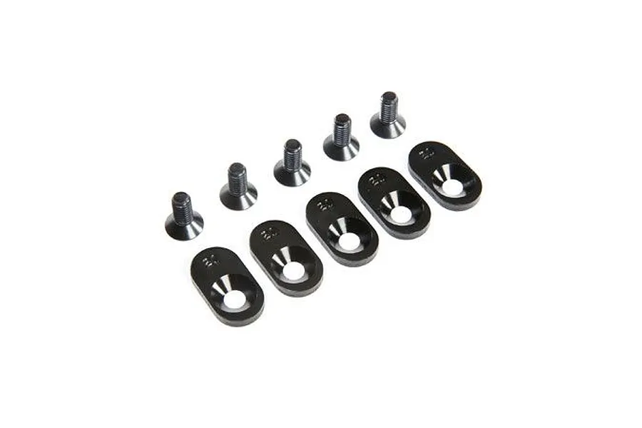 Losi 5IVE-T 2.0 Black Engine Mount Inserts &amp;amp; Screws (21T) 5pcs image 36555