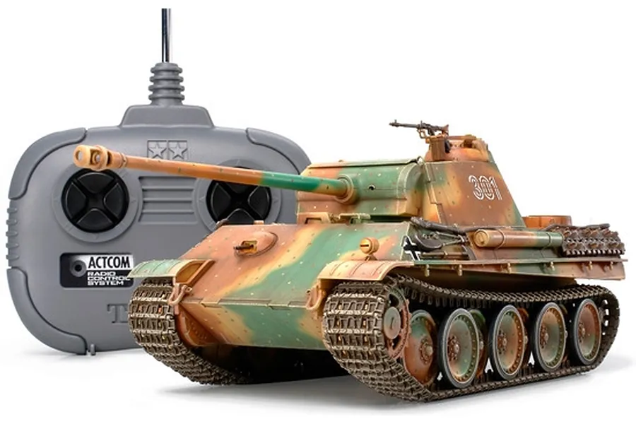Tamiya 1/35 German Panther Type G Scaled RC Tank Kit w/ Controller image 36935
