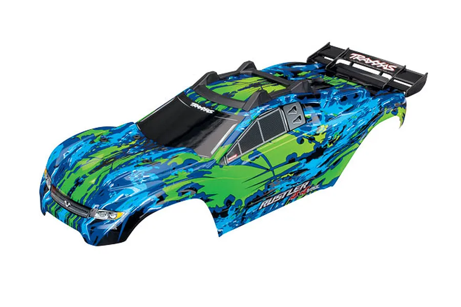 Traxxas Rustler 4x4 VXL Green Body Shell w/Decal Sheet and Body Mounts image 36947