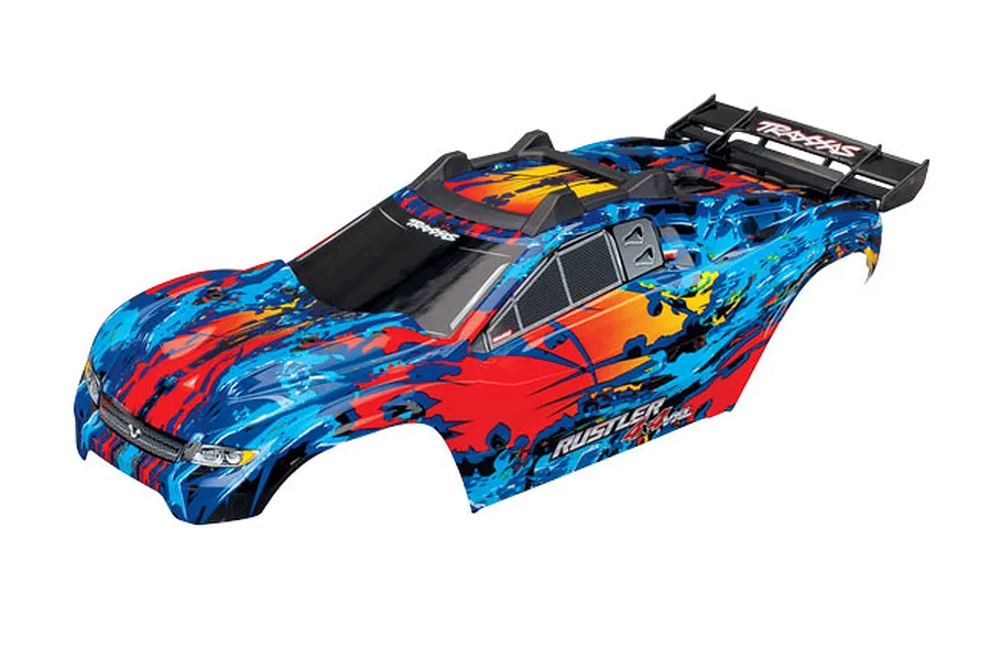 Traxxas Rustler 4x4 VXL Red Body Shell w/Decal Sheet and Body Mounts image 36948