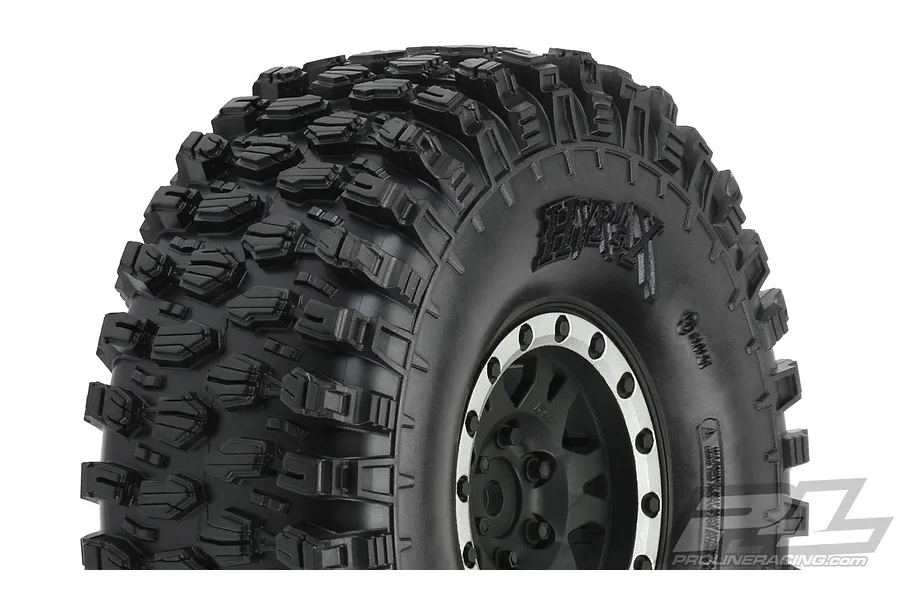 Pro-Line 1.9&amp;quot; Hyrax G8 Rock Crawler Tyres On Black &amp;amp; Silver Impulse Internal Bead-Loc Rims 2Pcs image 36964