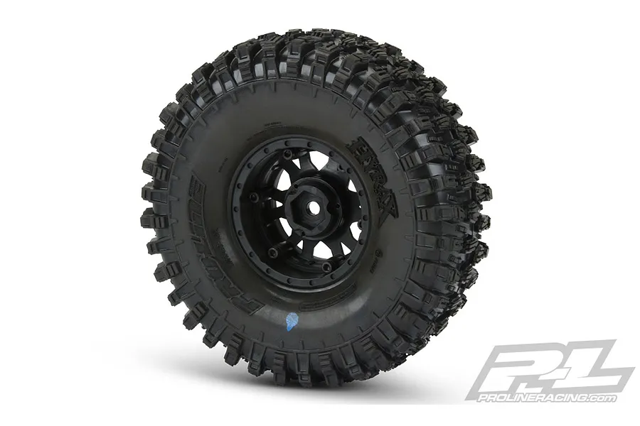 Pro-Line 1.9&amp;quot; Hyrax G8 Rock Crawler Tyres On Black &amp;amp; Silver Impulse Internal Bead-Loc Rims 2Pcs image 36967