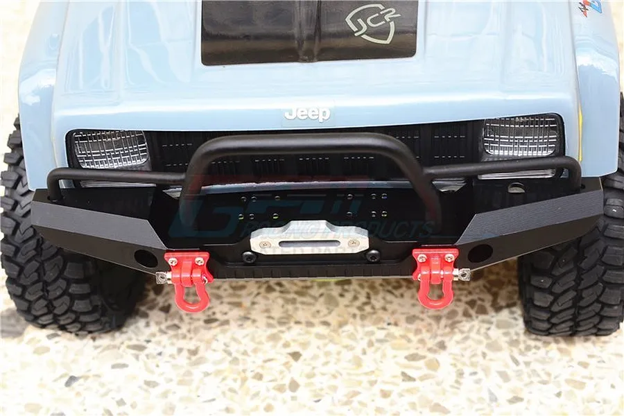 GPM Black Aluminium TRX-4 &amp;amp; SCX10 II Front Bumper w/ LED Lights image 36983