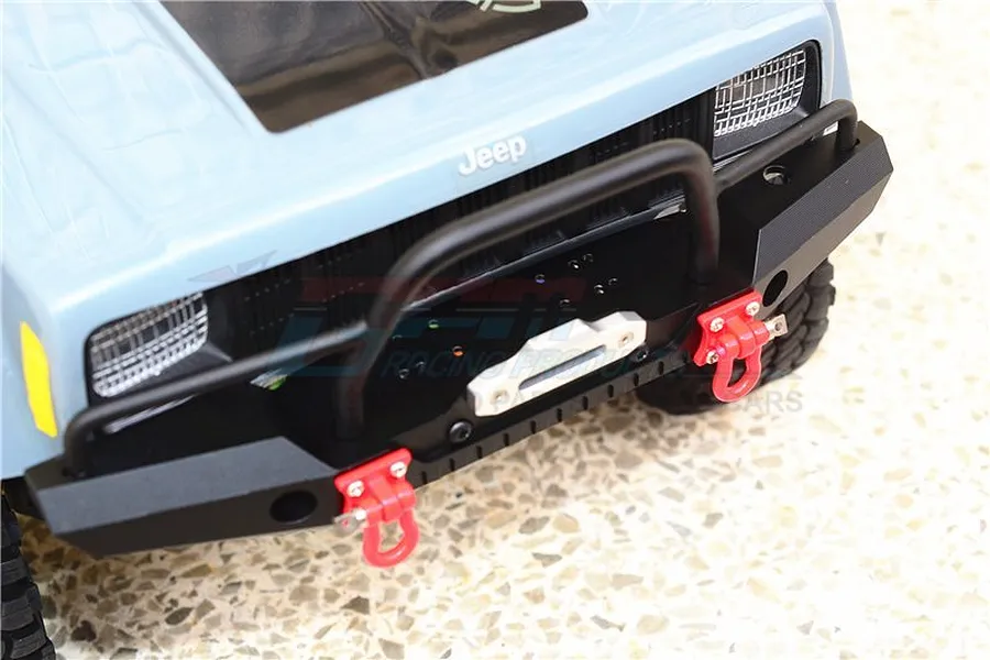GPM Black Aluminium TRX-4 &amp;amp; SCX10 II Front Bumper w/ LED Lights image 36984