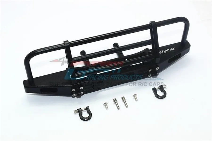 GPM Black Aluminium TRX-4 &amp;amp; SCX10 II Front Bush Guard Bumper w/ D Rings image 36987