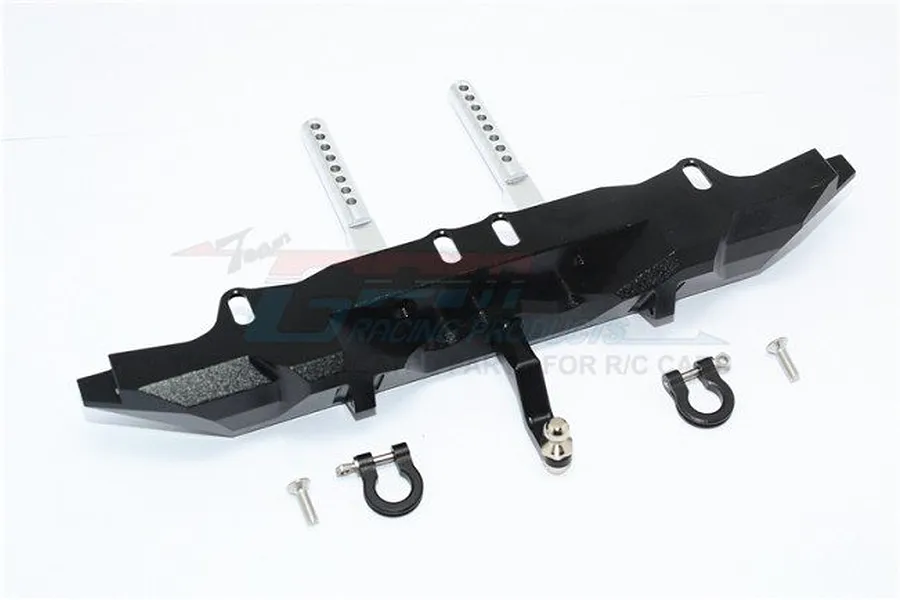 GPM Black Aluminium TRX-4 &amp;amp; SCX-10 II Rear Bumper w/ D-Ring &amp;amp; Drop Hitch image 36989