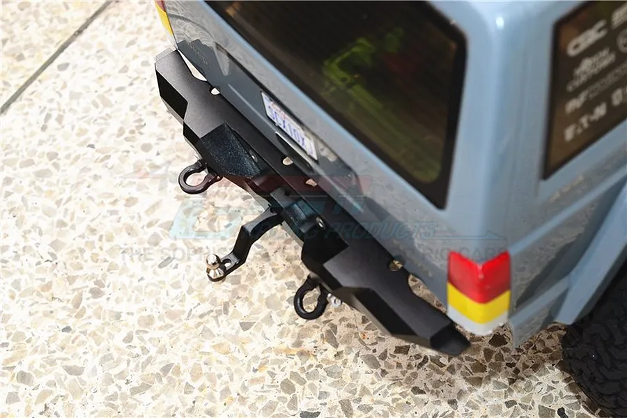 GPM Black Aluminium TRX-4 &amp;amp; SCX-10 II Rear Bumper w/ D-Ring &amp;amp; Drop Hitch image 36990