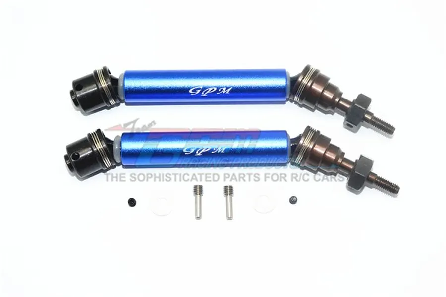 GPM Blue Steel Traxxas Rustler 4x4 Front Universal Drive Shafts 2Pcs w/ 12mm Hexs image 37009