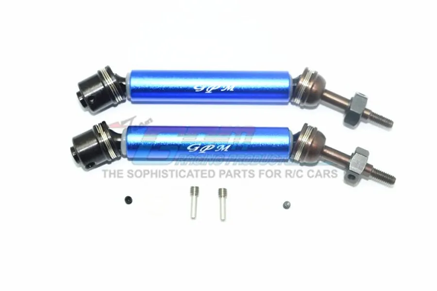 GPM Blue Steel Traxxas Rustler 4x4 Rear Universal Drive Shafts 2Pcs w/ 12mm Hexes image 37011