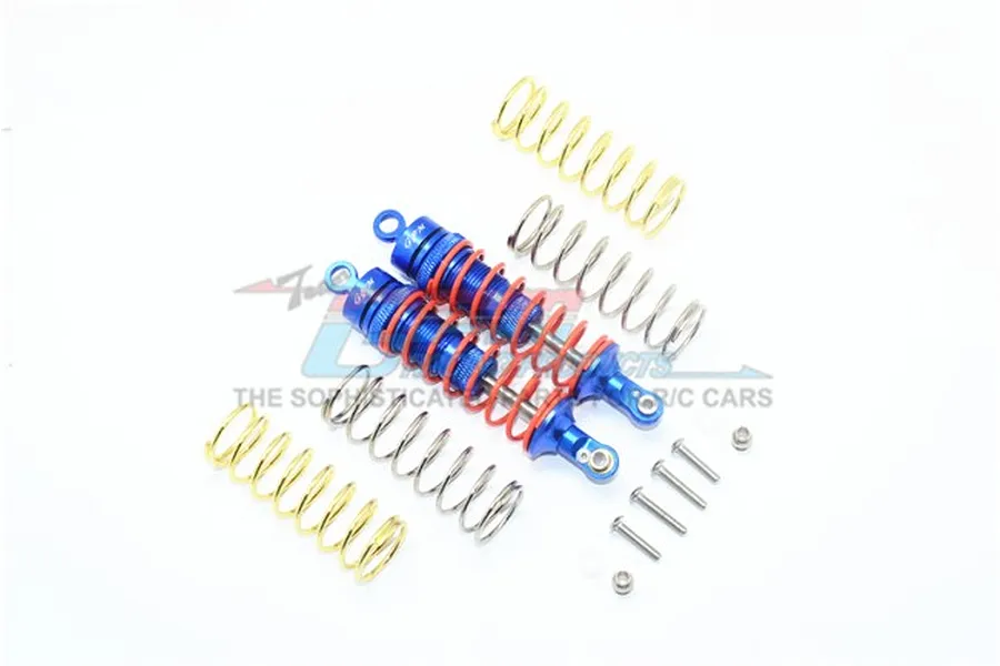 GPM Blue Aluminium Traxxas Rustler 4x4 Front Shocks 2Pcs w/ Optional Spring Rates image 37022