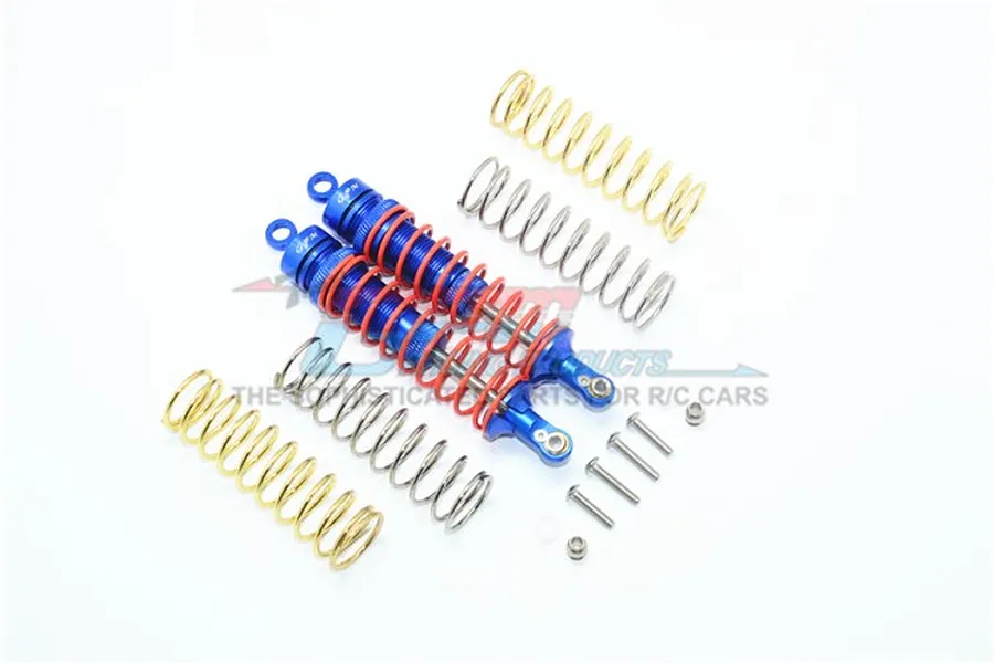 GPM Blue Aluminium Traxxas Rustler 4x4 Rear Shocks 2Pcs w/ Optional Spring Rates image 37026