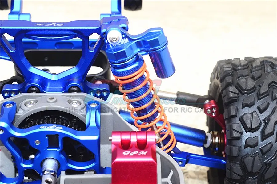 GPM Blue Aluminium Rear Piggyback Shocks 2Pcs w/ Optional Spring Rates image 37031