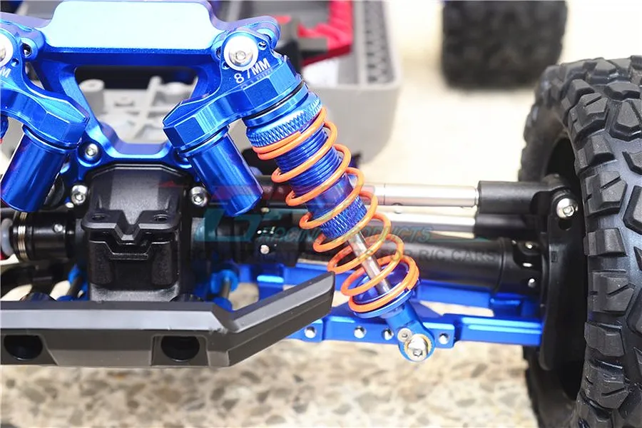 GPM Blue Aluminium Front Piggyback Shocks 2Pcs w/ Optional Spring Rates image 37038