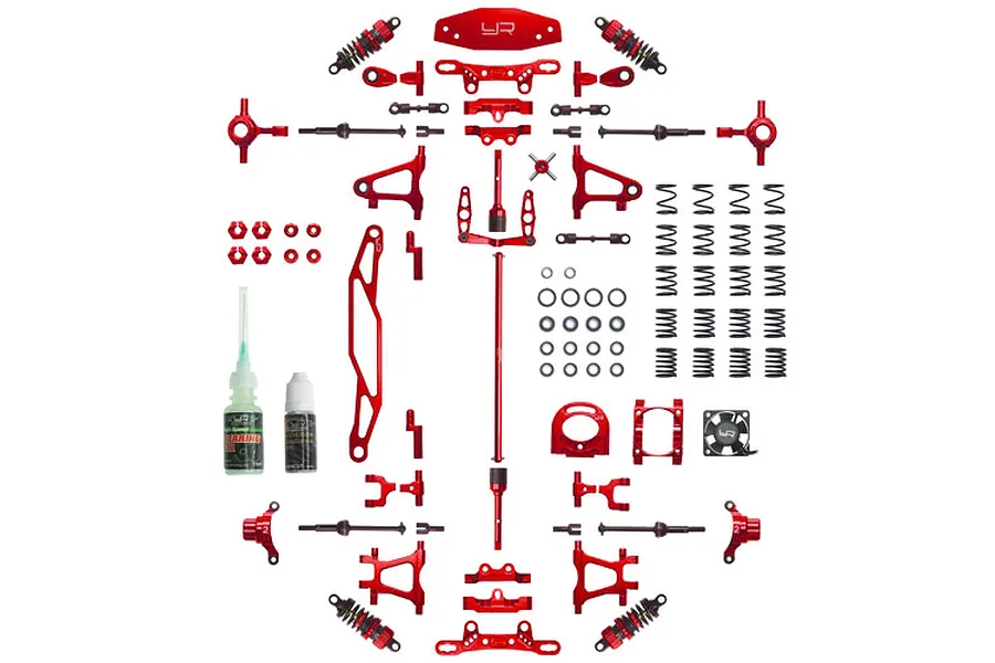 Yeah Racing Red Aluminium Tamiya TT-02 Conversion Kit image 37174