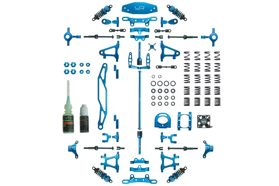 Yeah Racing Blue Aluminium Tamiya TT-02 Conversion Kit image 37177