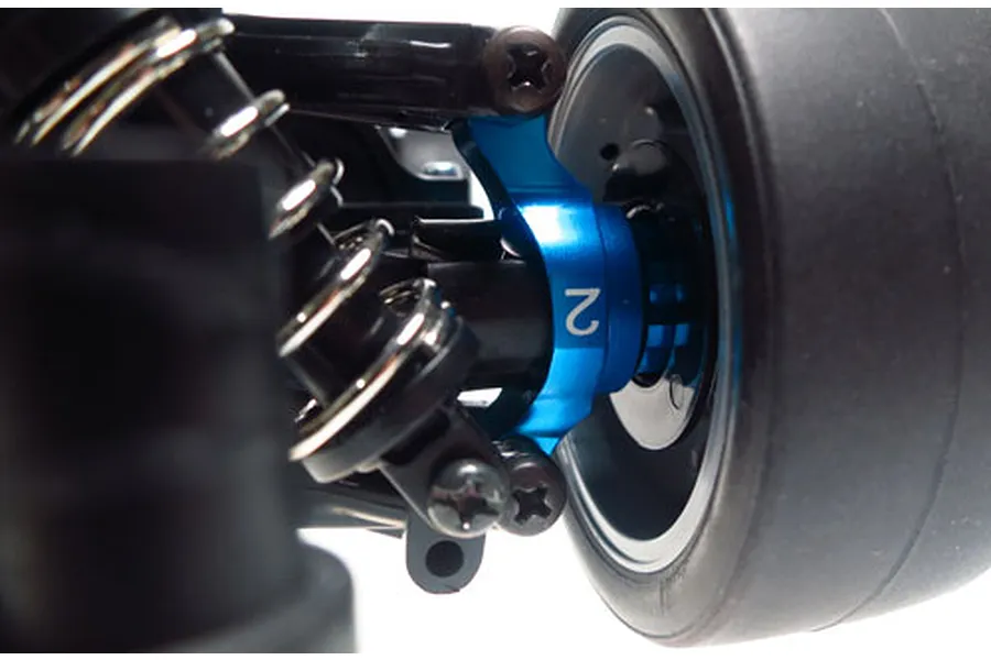 Yeah Racing Blue Aluminium Tamiya TT-02 Rear Hubs w/ 2 Degree Toe-In 2Pcs image 37188