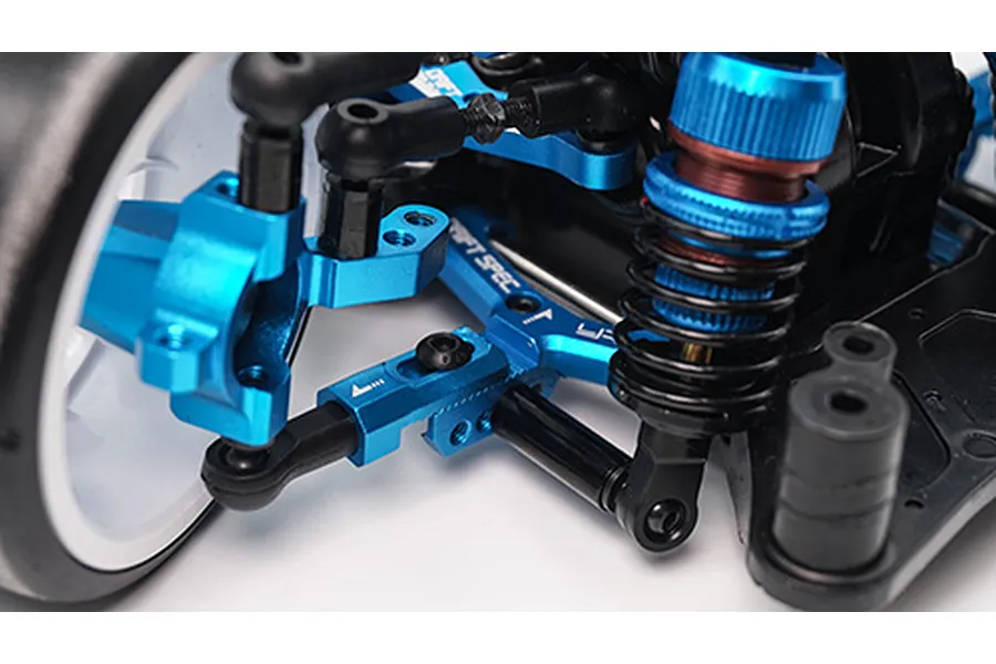 Yeah Racing Blue Aluminium Tamiya TT-02 RWD Steering Hub Set image 37197