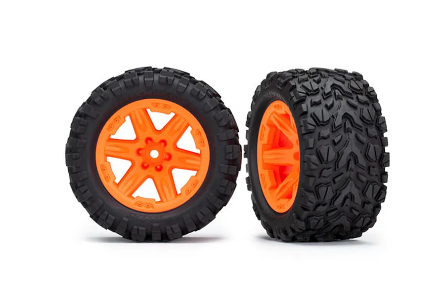 Traxxas 2.8&amp;quot; Talon Extreme Tyres on Orange RXT Rims (2WD Rear) - Glued Wheels 2Pcs image 37309
