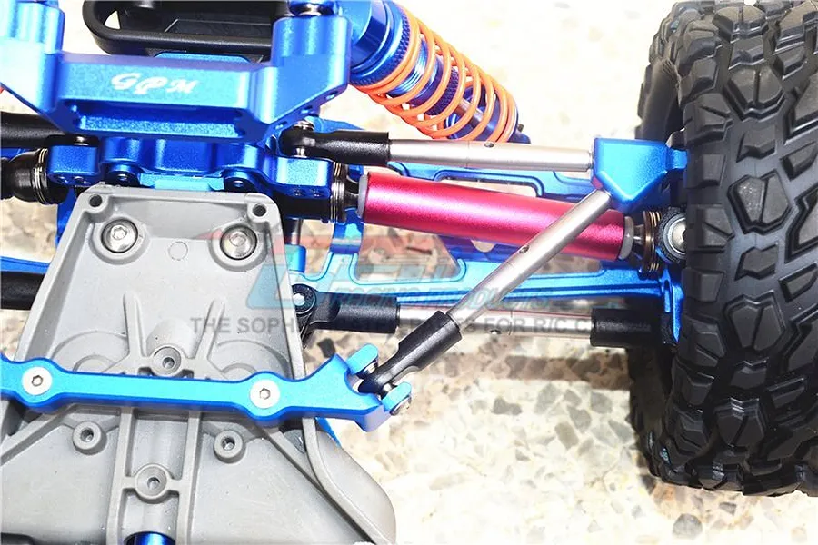 GPM Blue Aluminium Traxxas Rustler 4x4 Front Upper Suspension Arms w/ Stabilizer image 4
