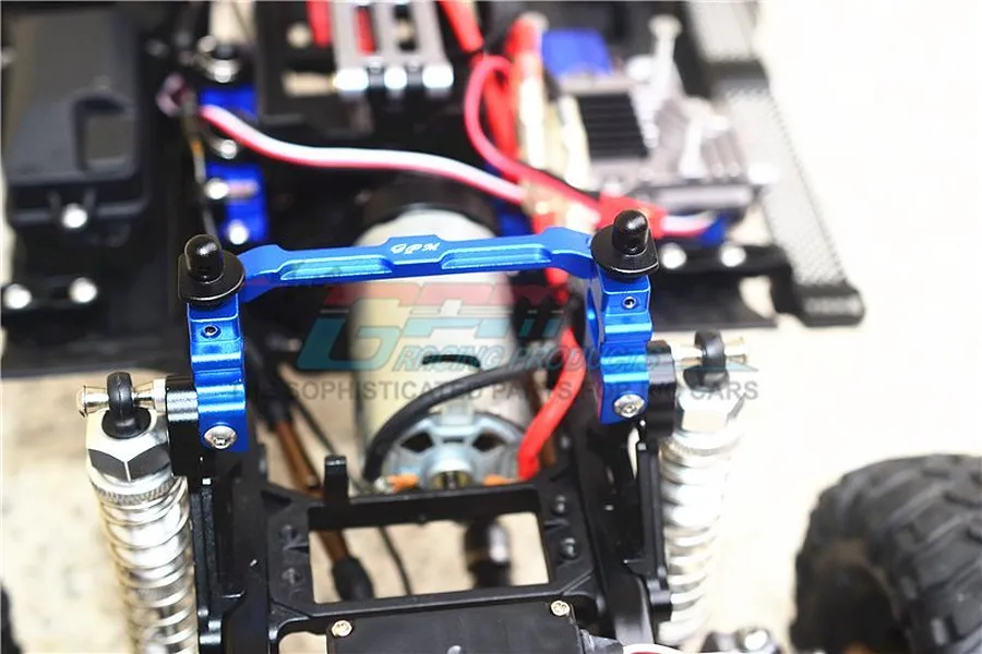 GPM Blue Aluminium TRX-4 Front Adjustable Body Mount Set image 37403