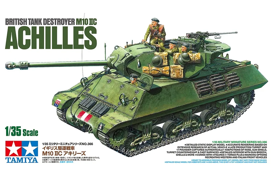 Tamiya 1/35 British M10 IIC Achilles Tank Scaled Plastic Model Kit image 37457
