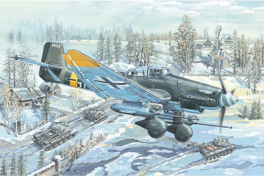 Trumpeter 1/24 Junkers Ju-87G-2 Stuka Bomber Scaled Plastic Model Kit image 37490