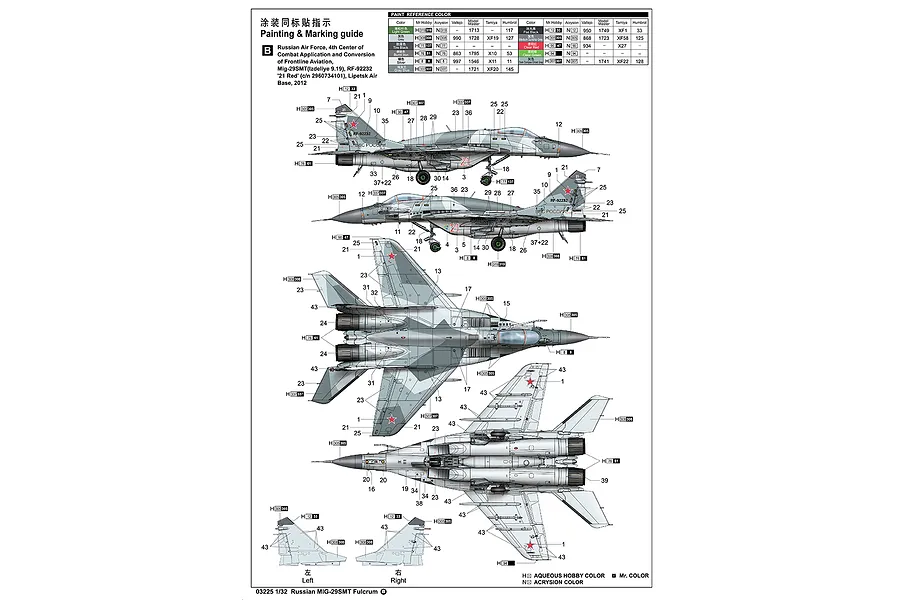 Trumpeter 1/32 Russian MIG-29SMT Fulcrum Fighter Jet Scaled Plastic Model Kit image 37519