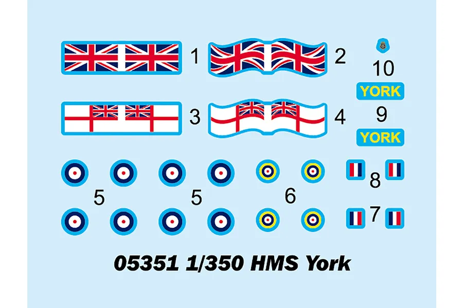 Trumpeter 1/350 HMS York Heavy Cruiser Plastic Model Kit image 37539