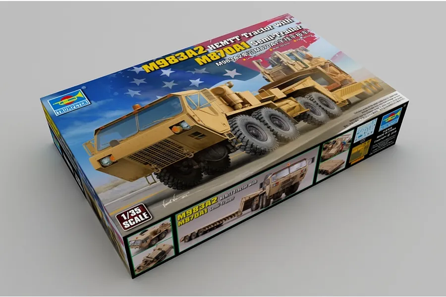 Trumpeter 1/35 M983A2 HEMTT w/ M870A1 Semi-Trailer Truck Scaled Plastic Model Kit image 37596