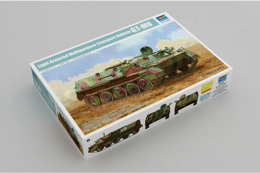 Trumpeter 1/35 scale GT-MU Light Armored Multipurpose Transport Vehicle plastic model kit box.