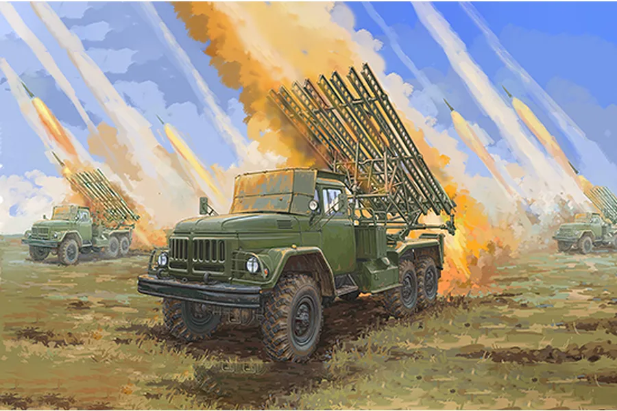 Trumpeter 1/35 Soviet BM-13 HMM 2B7R Multiple Rocket Launcher Truck Scaled Plastic Model Kit image 37627