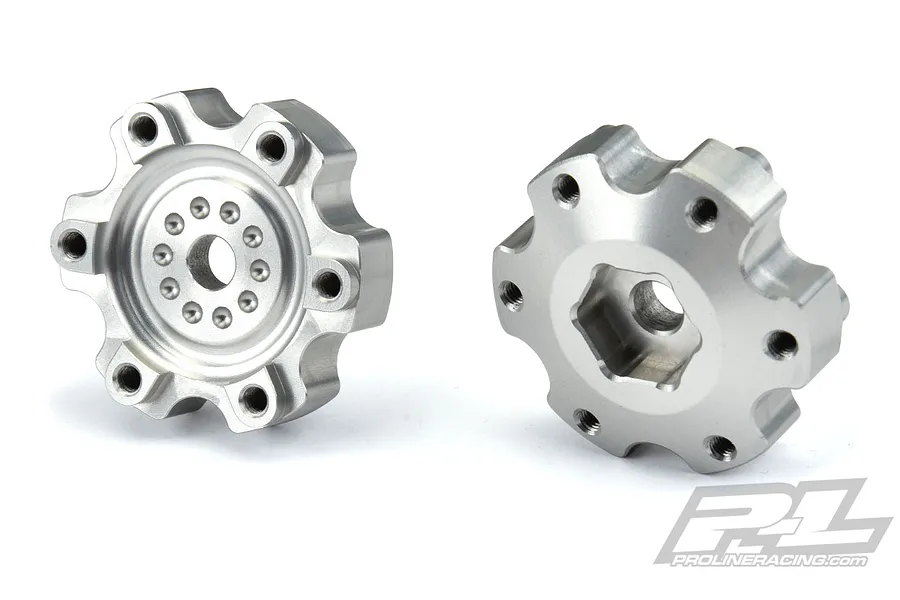 Pro-Line Silver Aluminium 6x30mm to 12mm Narrow Hex Adapters 2Pcs image 37687