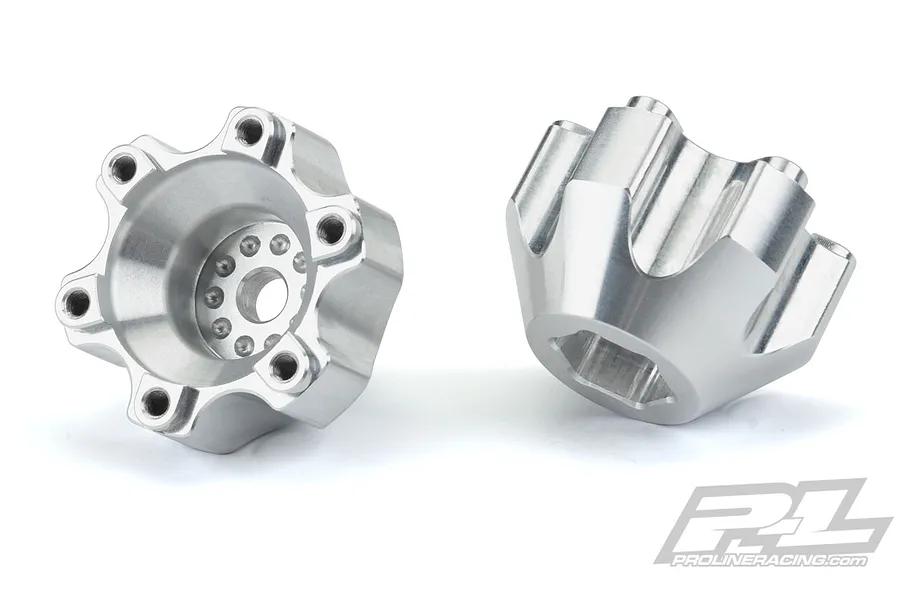 Pro-Line Silver Aluminium 6x30mm to 12mm Wide Hex Adapters 2Pcs image 37700