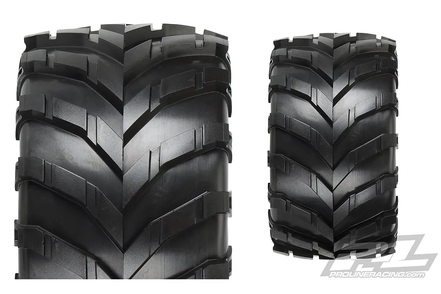 Pro-Line 2.8&amp;quot; Masher Tyres on Black Raid Rims - Glued Wheels 2Pcs image 37707