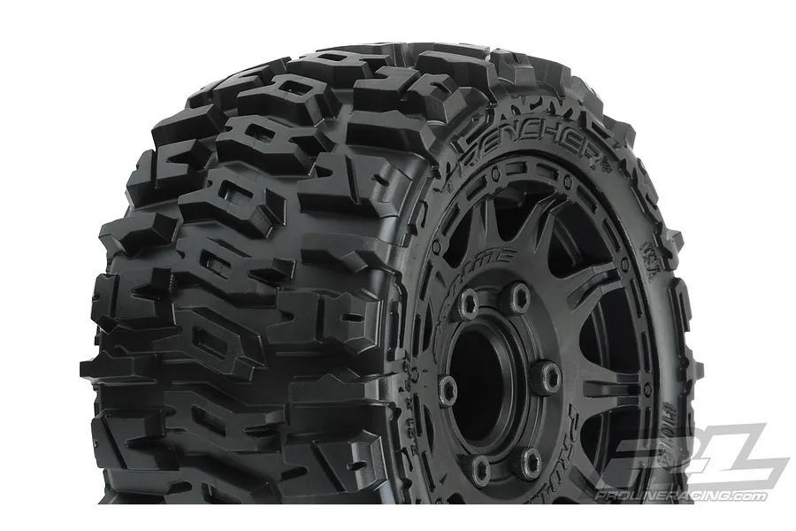 Pro-Line 2.8&amp;quot; Low Profile Trencher Tyres on Black Raid Rims - Glued Wheels 2Pcs image 37718