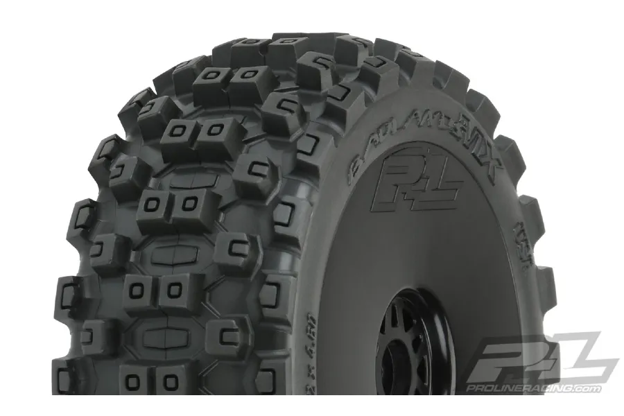 Pro-Line 3.3&amp;quot; Badlands MX M2 (Medium) Tyres on Black Dish Rims - Glued Buggy Wheels 2Pcs image 37725