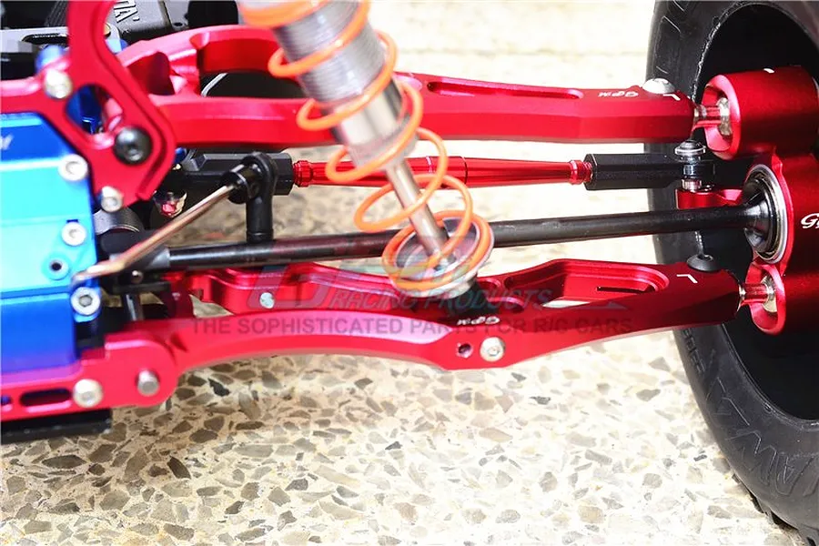 GPM Red Aluminium ARRMA Kraton Front CVD Drive Shafts &amp;amp; +13mm Wheel Hex Extension 2Pcs image 2