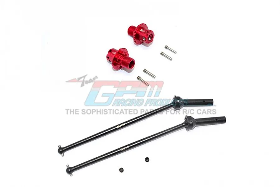 GPM Red Aluminium ARRMA Kraton Rear CVD Drive Shafts &amp;amp; +13mm Wheel Hex Extension 2Pcs image 37842