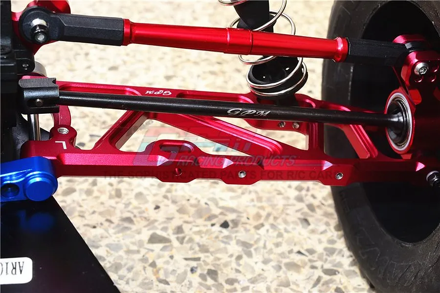 GPM Red Aluminium ARRMA Kraton Rear CVD Drive Shafts &amp;amp; +13mm Wheel Hex Extension 2Pcs image 37843