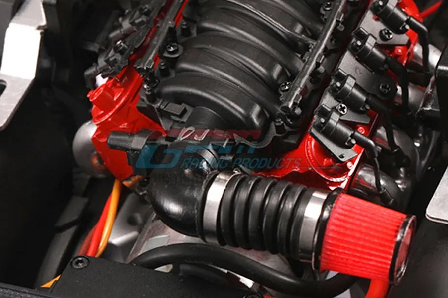 GPM 1/10 Scale V8 6.2L LS3 Engine Air Intake w/ Pod Filter &amp;amp; Pipping image 4