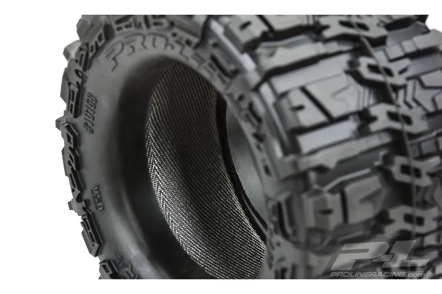 Pro-Line 2.8&amp;quot; Trencher HP Belted Tyres on Black Raid Rims - Glued Wheels 2Pcs image 38024