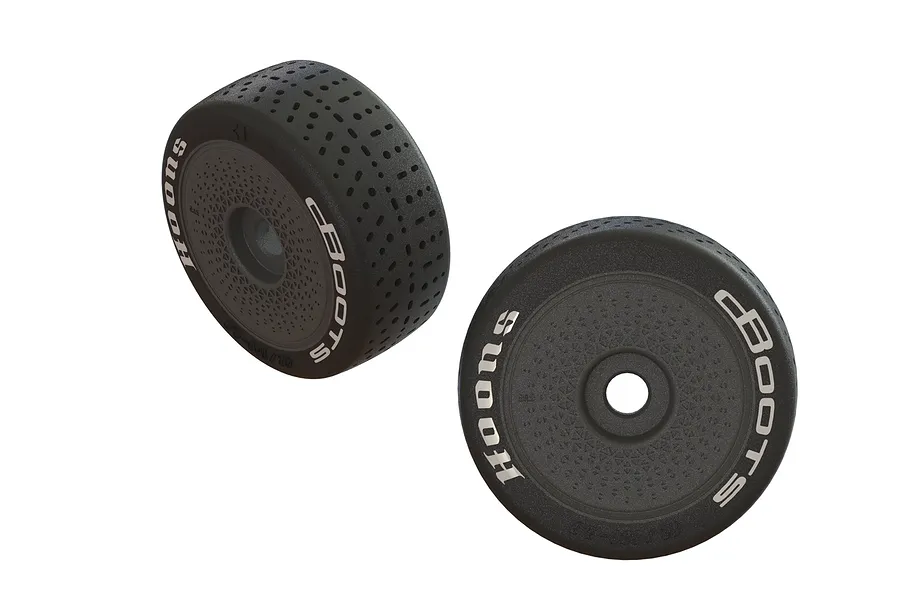 ARRMA 3.3&amp;quot; Belted 42/100 (White) dBoots Hoons Tyres on Black Aero Rims - Glued Wheels 2Pcs image 38110