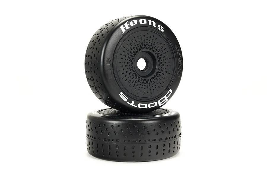 ARRMA 3.3&amp;quot; Belted 42/100 (White) dBoots Hoons Tyres on Black Aero Rims - Glued Wheels 2Pcs image 38111