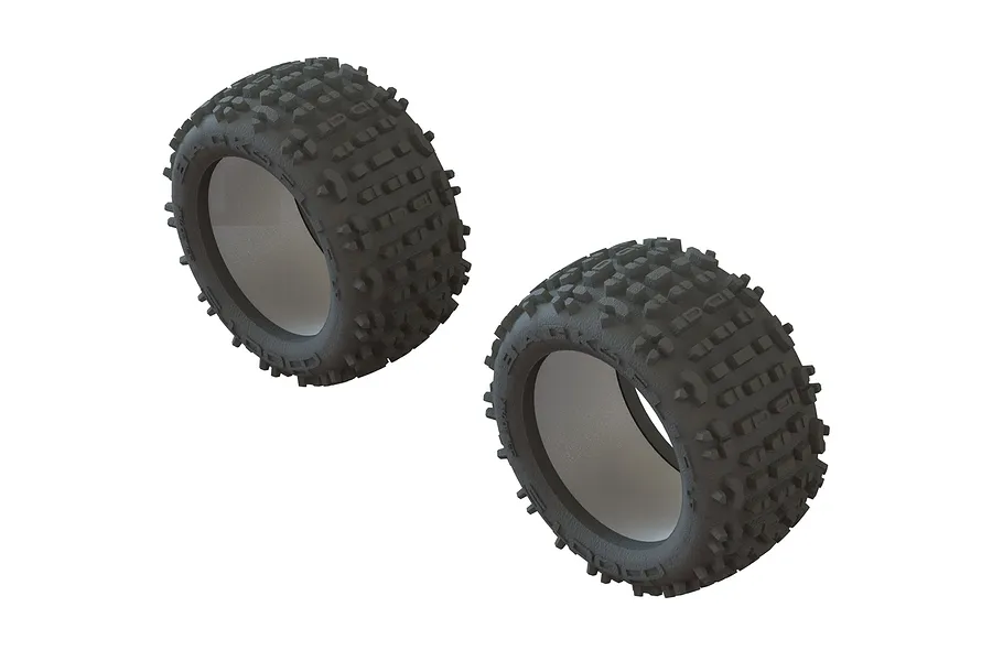 ARRMA 3.8&amp;quot; OUTCAST DBoots Back-Flip LP Tyres 2Pcs w/ Foam Inserts image 38220