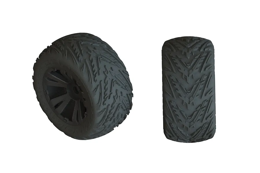 ARRMA 3.8&amp;quot; KRATON 4S DBoots Minokawa LP Tyres on Black Rims - Glued Wheels 2Pcs image 38221