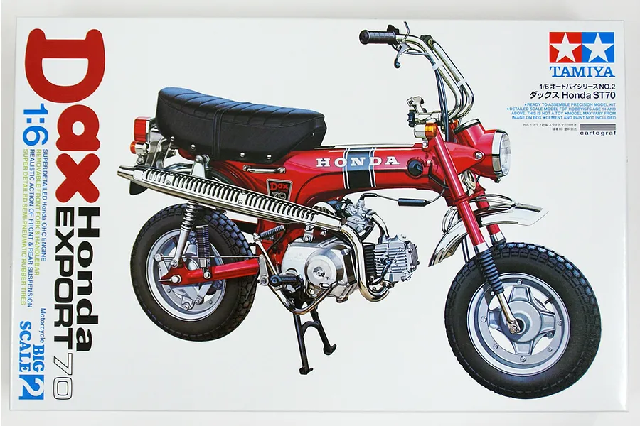Tamiya 1/6 Honda Dax Export ST70 Motorcycle Plastic Model Kit image 38302