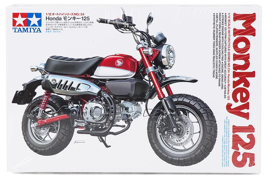 Tamiya 1/12 Honda Monkey 125 Motorcycle Scaled Plastic Model Kit image 38343